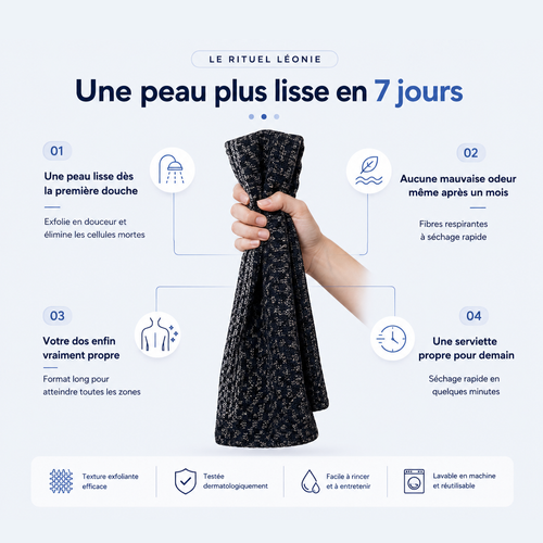 Serviette de douche exfoliante - Léonie