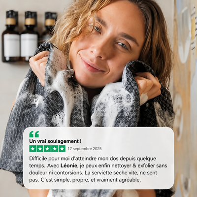 Serviette de douche exfoliante - Léonie
